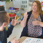 Giving instructions in ASL to a student